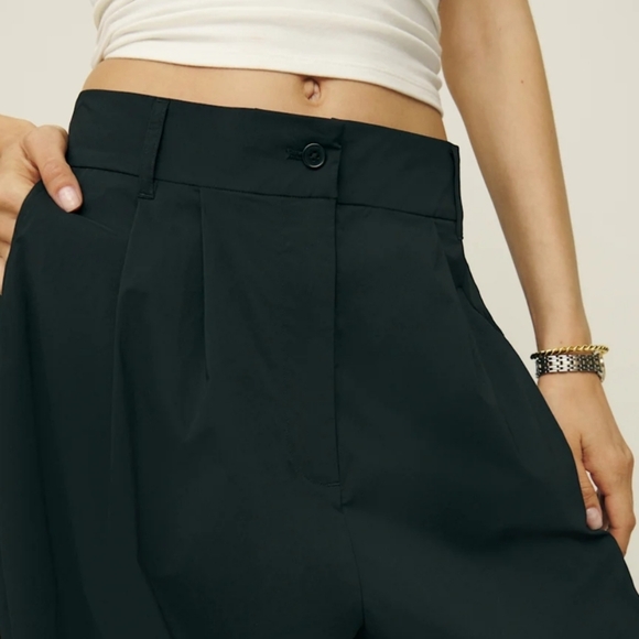 Reformation Laura Harrier Danielle Oversized Black Pant Midrise Size US 10 - Picture 4 of 7